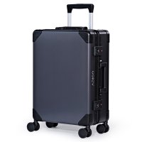 [ADIGO] スーツケース 日本製 アルミニウム 合金 スーツケース 静音キャスター 【カーボン柄（グレー S）】