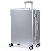 [ADIGO] スーツケース 日本製 アルミニウム 合金 静音キャスター TSAロック【カーボン柄（シルバー M）】