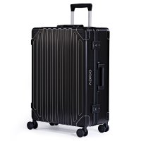 [ADIGO] スーツケース 日本製 アルミ 合金 静音キャスター TSAロック 保護カバー【鋭光柄（ブラック M）】